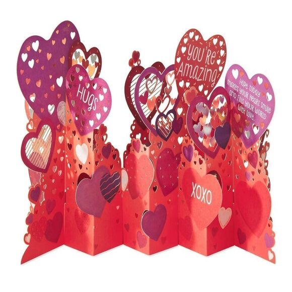 Valentine’s Day Pop-Up Displayable Card You’re Amazing Hugs XOXO Friend NWT - Picture 4 of 8